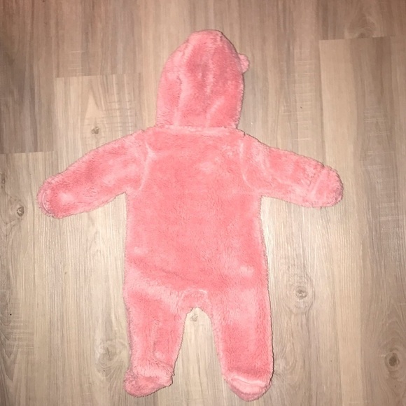 CARTER'S Just One You Baby Girls Fox SherpaPram footies Bodysuit with hood Sz 3M - Picture 2 of 9